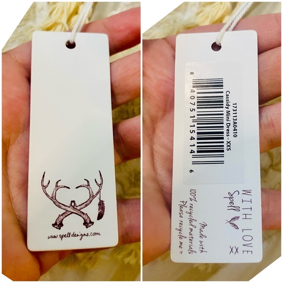 NWT Spell & the Gypsy Collective White/Cream Cassidy Mini Dress - Picture 17 of 17